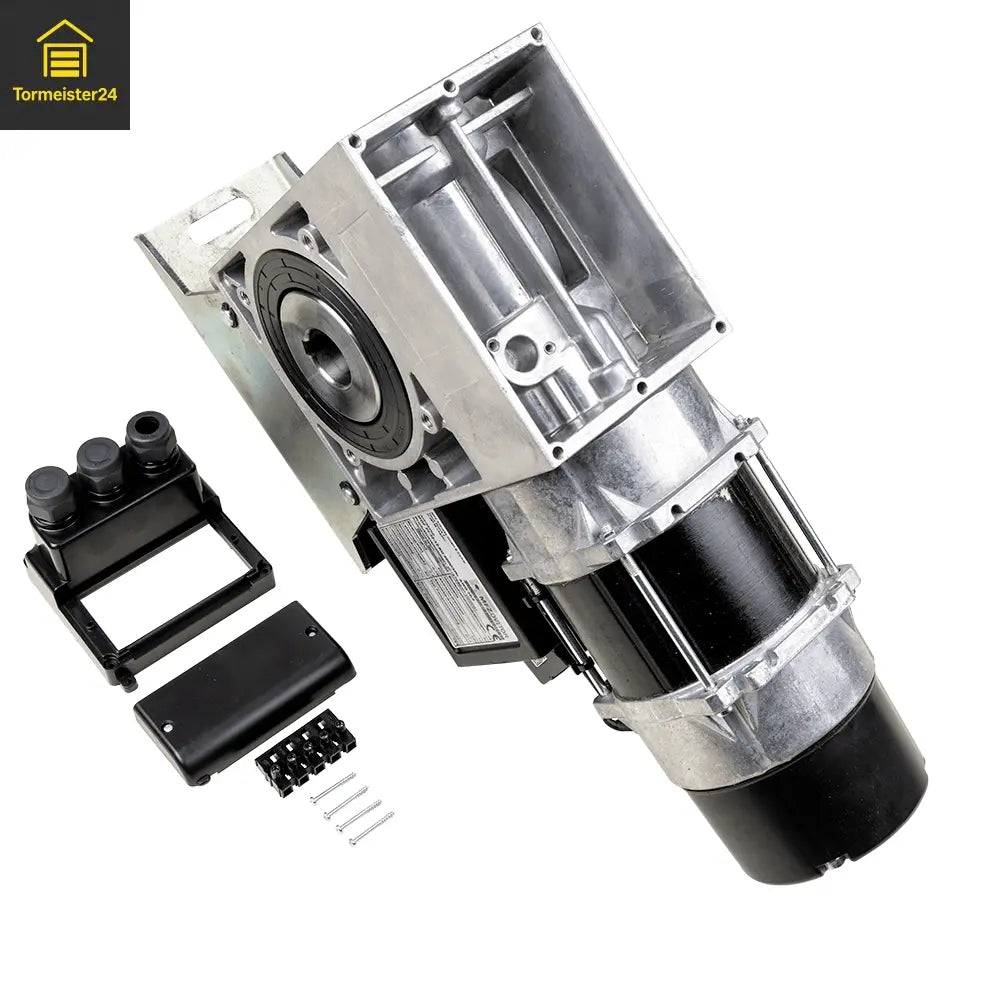 Industrie-Rolltorantrieb als Aufsteckantrieb für gewerbliches Rolltor mit GFA oder MFZ Motor, 250 Nm Drehmoment, DES oder NES Endschalter, Handkurbel-Notbedienung und passender Torsteuerung.