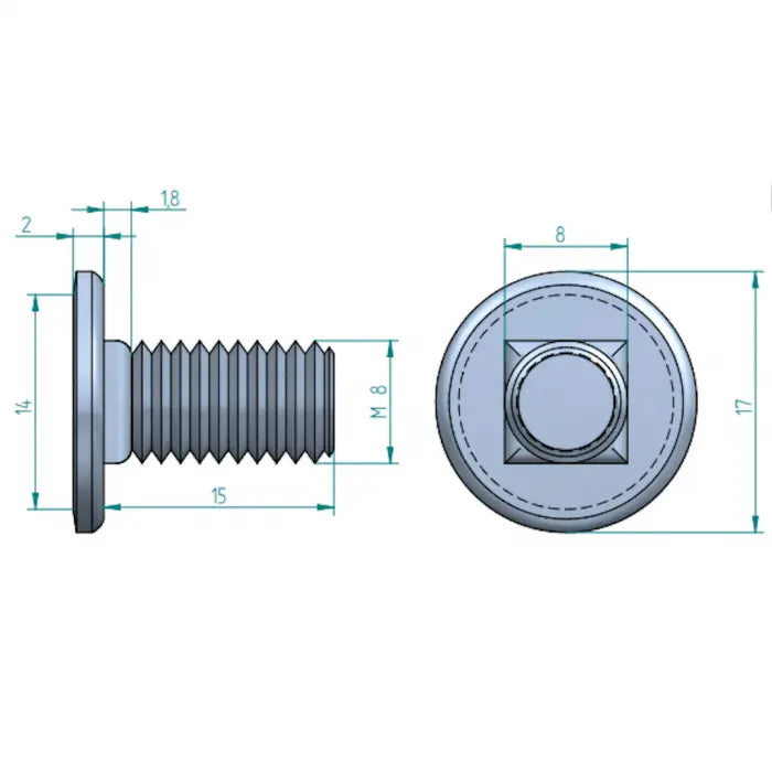 Flachkopf Schlossschraube M8 x 15 Schweighöfer Tore