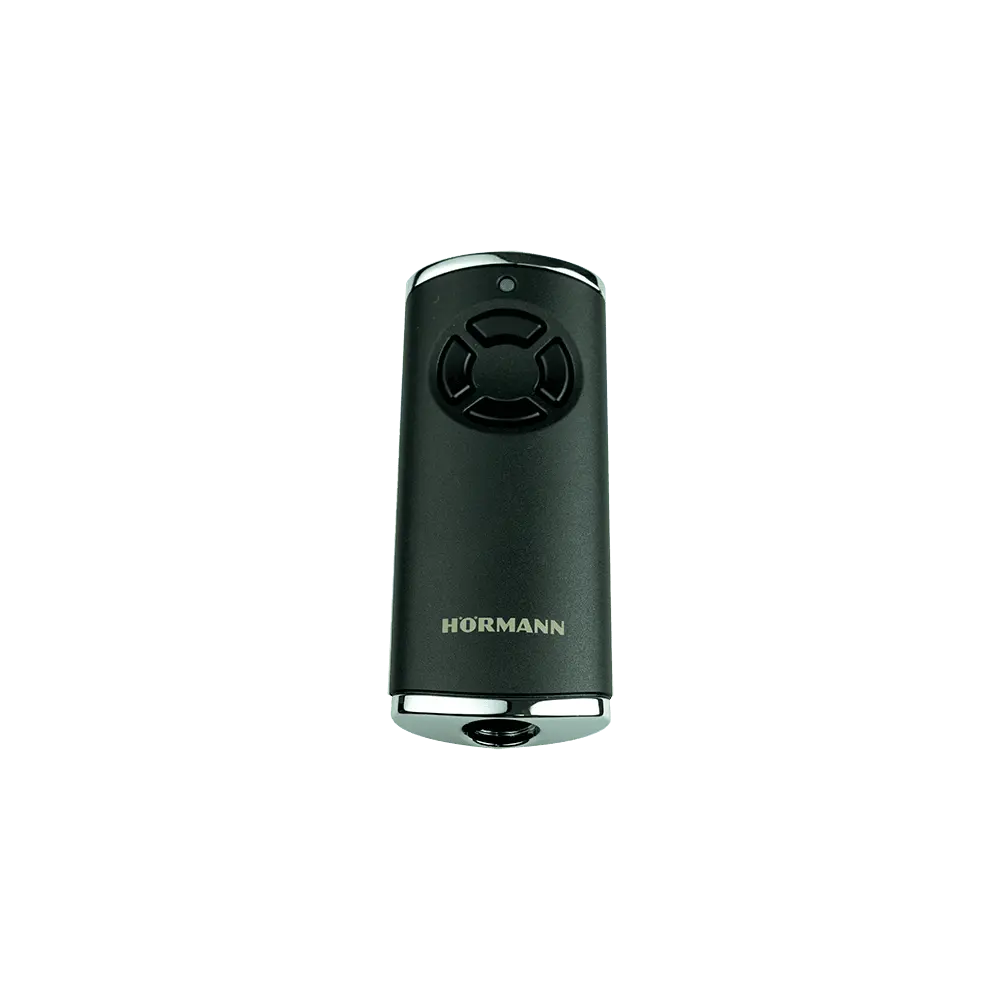 Hörmann Handsender HS 4 BiSecur in Struktur schwarz
Hörmann Handsender HS 4 Vorderansicht
Hörmann Handsender BiSecur 4-Kanal Fernbedienung
Hörmann HS 4 mit verchromten Endkappen
Hörmann Handsender HS 4 mit 4 Funktionstasten
Hörmann Garagentor Fernbedienung HS 4 BiSecur
Hörmann Handsender HS 4 schwarz seitliche Ansicht
Original Hörmann Handsender BiSecur Struktur schwarz
Hörmann HS 4 BiSecur kompatibel mit Hörmann Torantrieben
Hörmann Handsender HS 4 schwarz Rückseite
