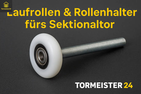 Nahaufnahme einer kugelgelagerten Laufrolle in der Garagenschiene