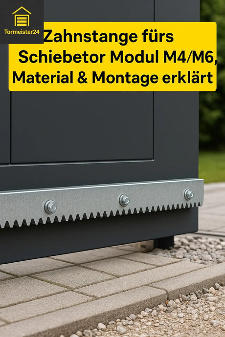 Fachberater von Tormeister 24 zeigt Zahnstangen-Set im Showroom