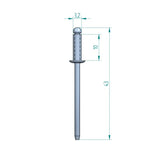 Blindniete A2 3,2 x 10 mm INOX Schweighöfer Tore