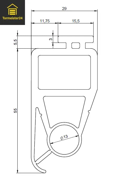 Hörmann SPU 30/40 Tor Bodendichtung IDD-HO