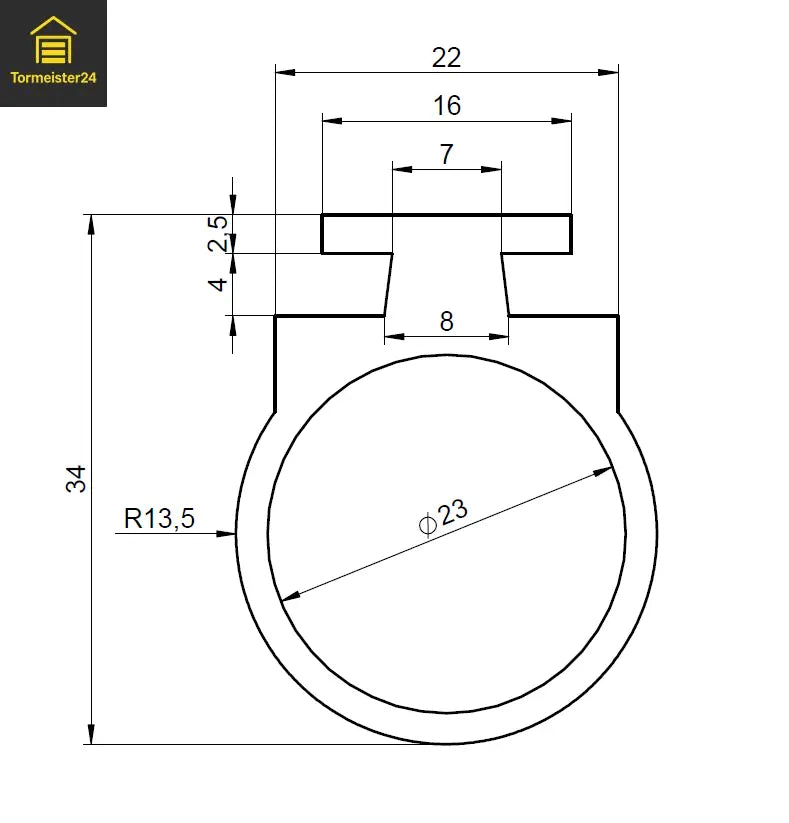 Gummiprofil für Rolladen mit 20 mm Kammer