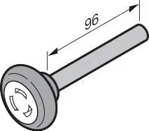 Laufrolle, unten mit 110 mm Achse, Beschlag Z, BZ Nutzlänge ab Rolle bis Ende = 95 mm