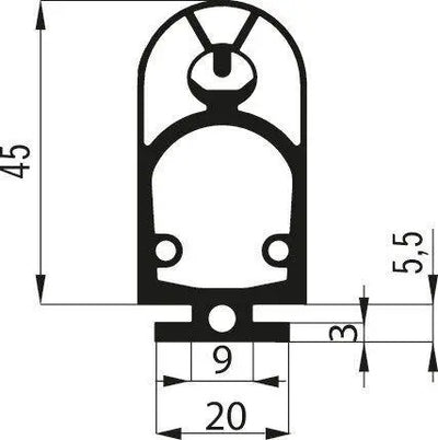 Marantec A-Profil 25.45 TT Kontaktleistenprofil 25x45 mm, 30 m Rolle Marantec