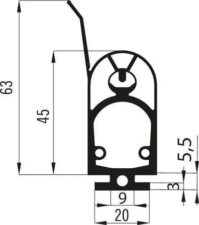 Marantec A-Profil 25.45 TTLa Kontaktleistenprofil 25x45 mm mit Dichtlippe 30 m Rolle Marantec