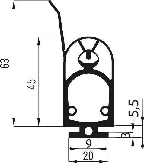 Marantec A-Profil 25.45 TTLa Kontaktleistenprofil 25x45 mm mit Dichtlippe 30 m Rolle Marantec