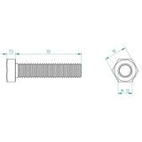 Sechskantbolzen M 12 x 55 DIN 933 Tormeister24
