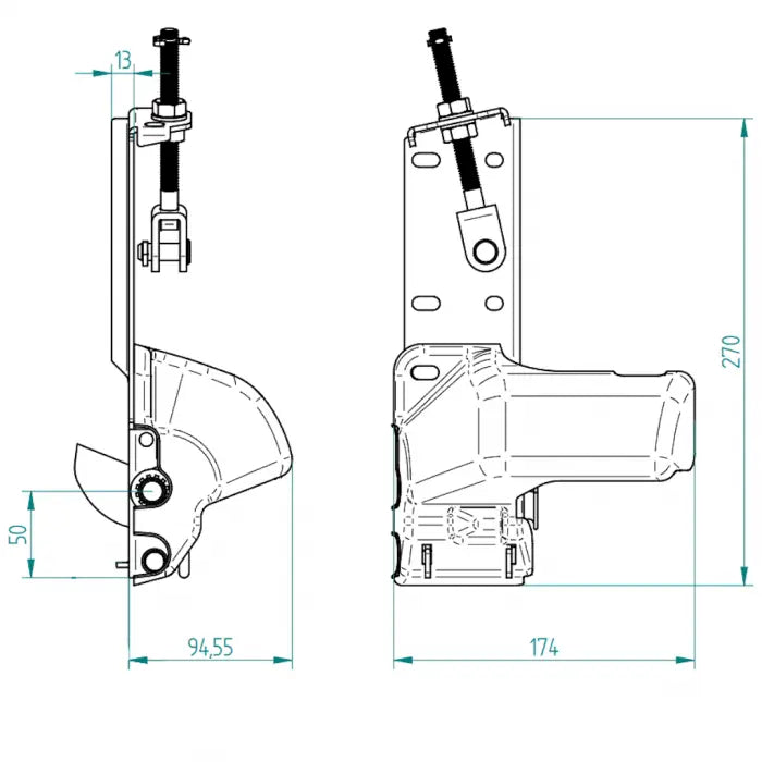 justierbare seilbruchsicherung rechts