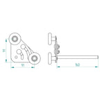 Tandem Laufrolle justierbar lang 11 mm