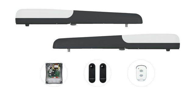 Marantec Comfort KRA2324E Drehtorantrieb Set für 2-flügeliges Tor bis 3 m

24V Drehtorantrieb mit Encoder und 868 MHz bi.linked Funk

Marantec KRA2324E Set mit Steuerung CBX20324L und Lichtschranke

2-flügeliger Drehtorantrieb 1500 N für Flügeltore